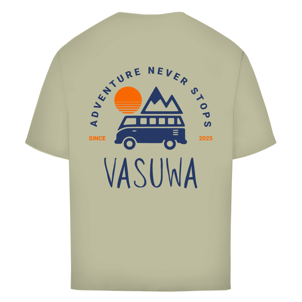 Oversize T-Shirt "VASUWA ADVENTURE NEVER STOPS"
