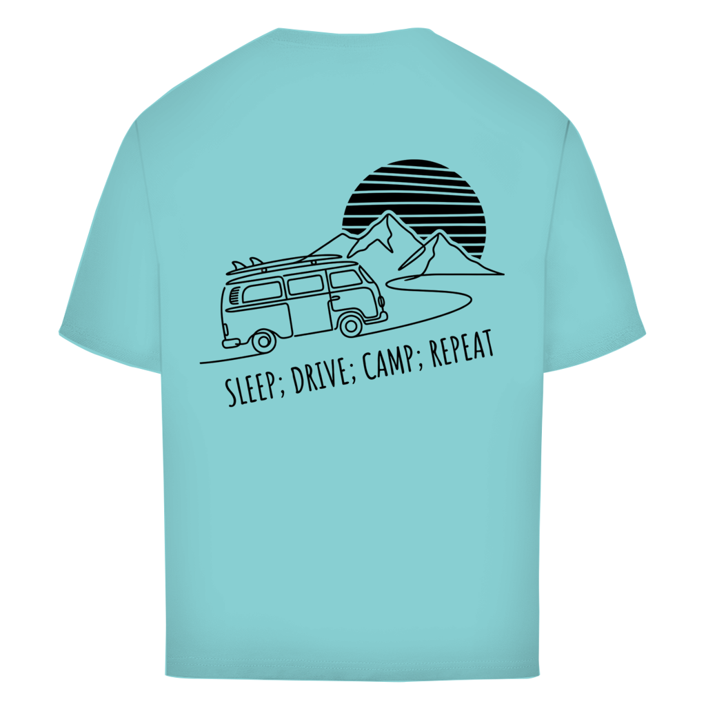 Oversize T-Shirt "SLEEP;DRIVE;CAMP;REPEAT"